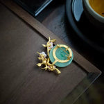 Broche disque jade prunier - Vignette | Brochiva