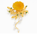 Broche pivoine perlée - Vignette | Brochiva