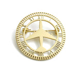 Broche avion horloge - Vignette | Brochiva