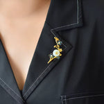 Broche prunier émaillée - Vignette | Brochiva