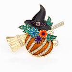 Broche sorcière citrouille - Vignette | Brochiva