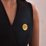 Broche tournesol métallique - Vignette | Brochiva