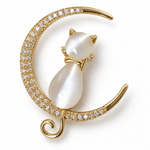 Broche chat luné - Vignette | Brochiva