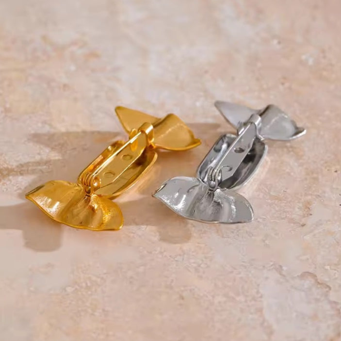 Broche bonbon or et argent de dos