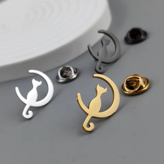 Broche chat solitaire photo