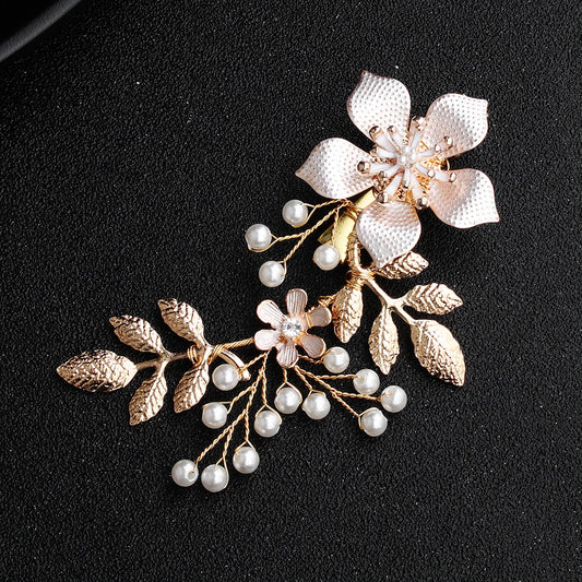 Broche cheveux Fleur de Perle