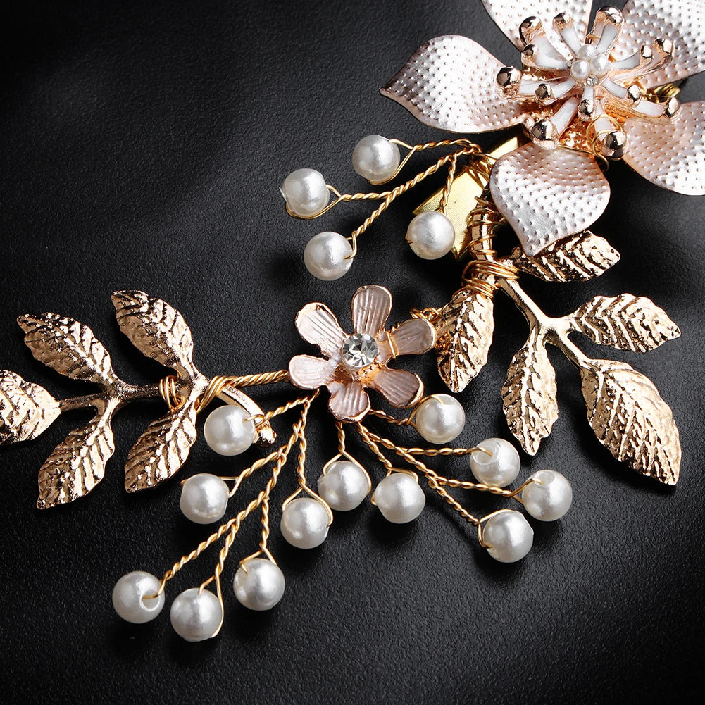 Broche cheveux Fleur de Perle zoom