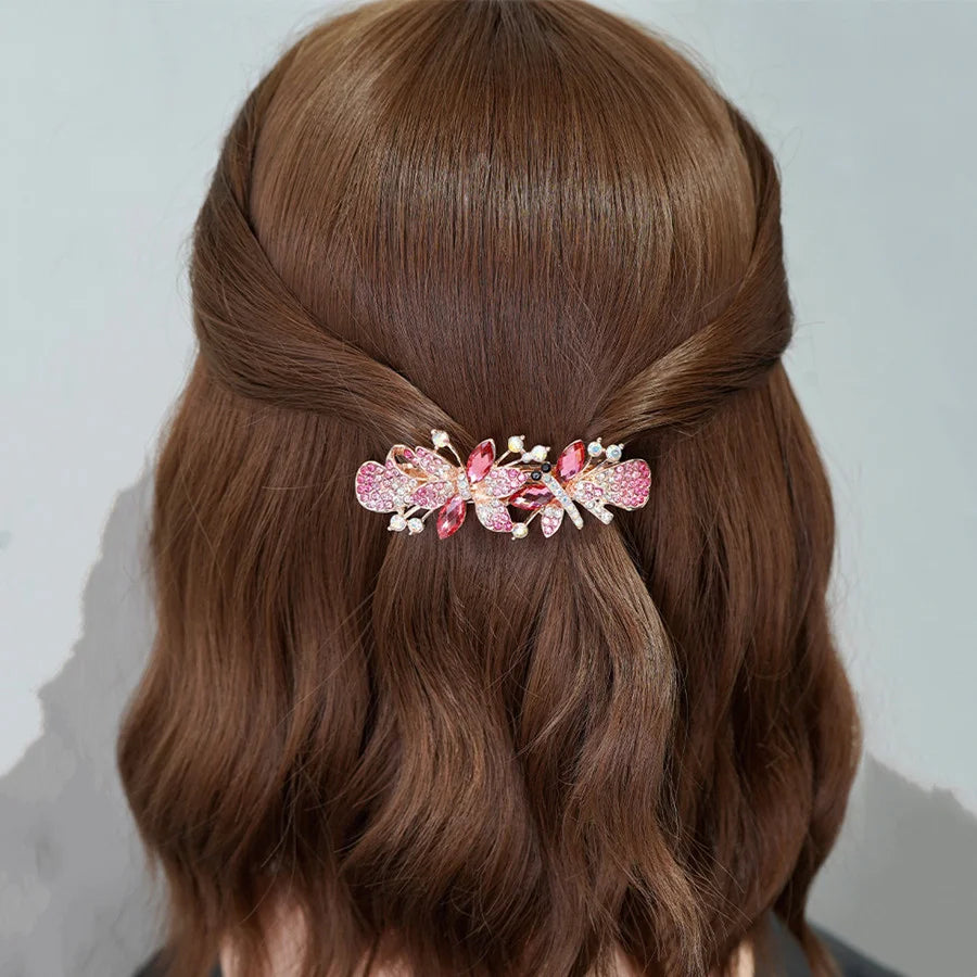 Broche cheveux Éclat Océan porté