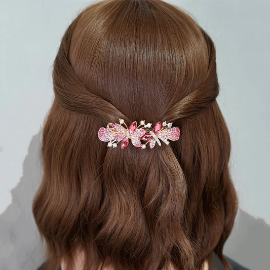 Broche cheveux Éclat Océan porté