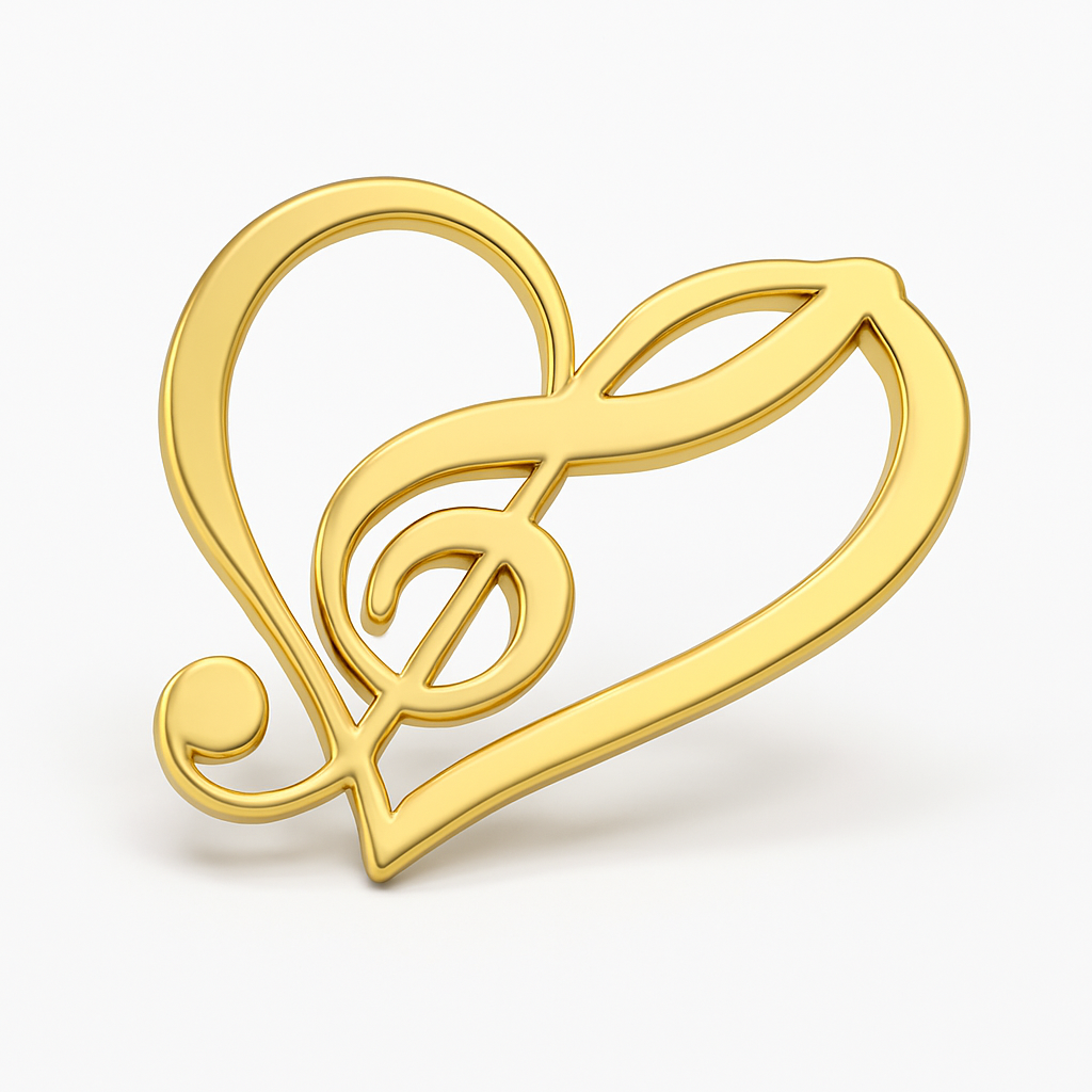 Broche  cœur musical
