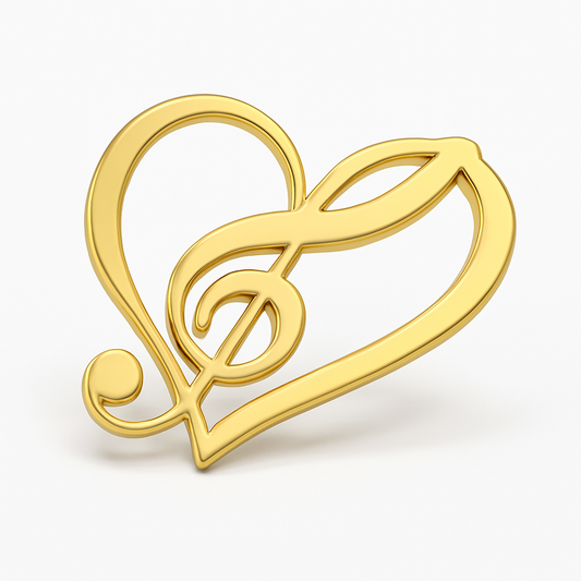 Broche  cœur musical