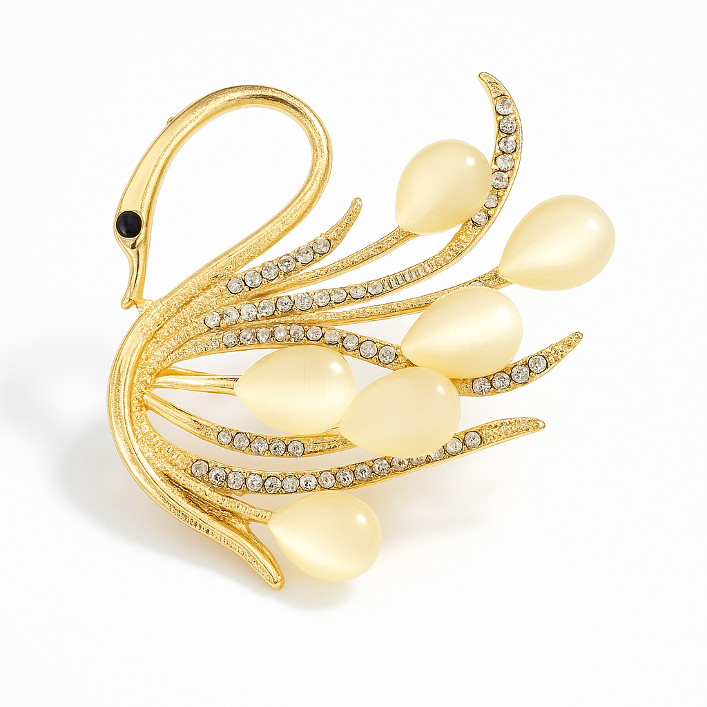Broche cygne luisant