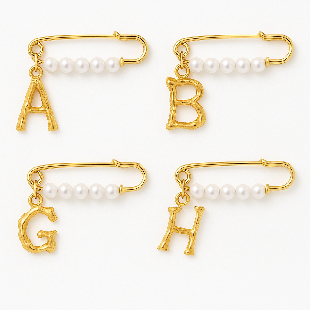 Broche lettre personnalisé porté