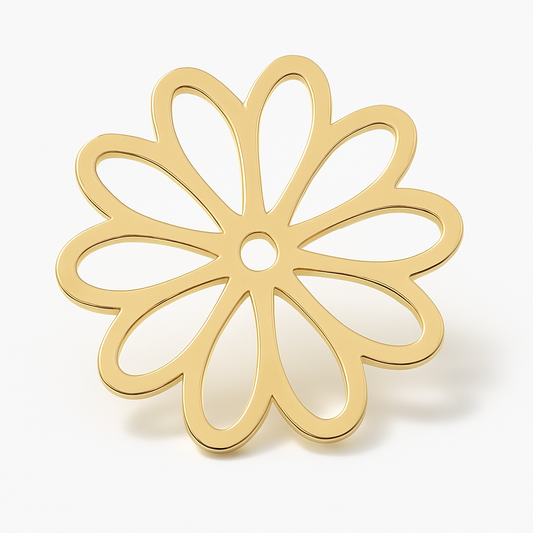 Broche marguerite ajourée