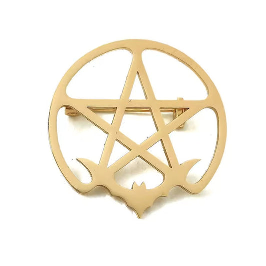 Broche pentacle chauve-souris