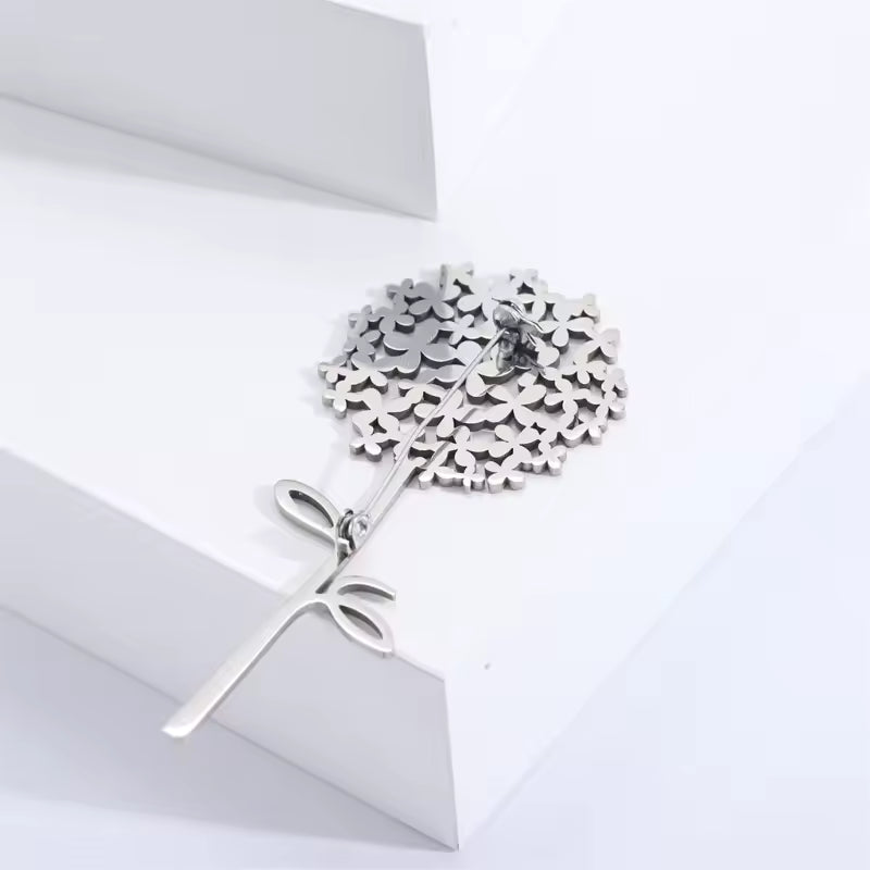 Broche pissenlit stellaire de dos