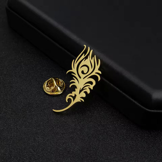 Broche plume de paon photo