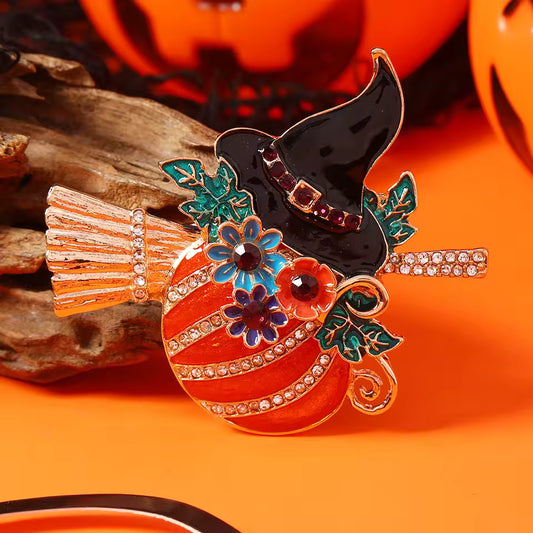 Broche sorcière citrouille photo
