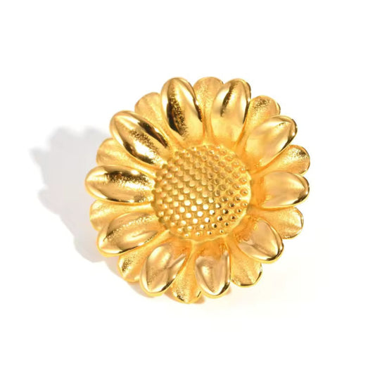 Broche tournesol métallique