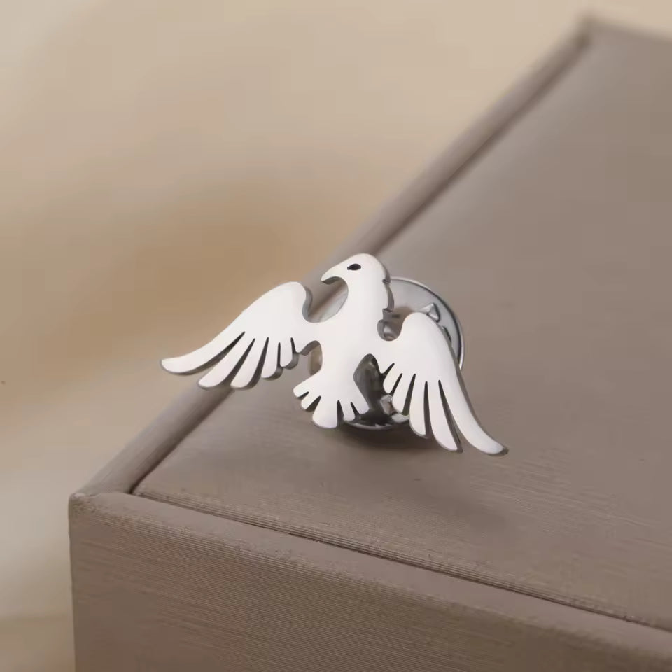 Broche aigle argenté