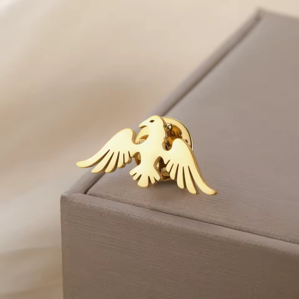 Broche aigle doré