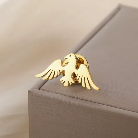 Broche aigle doré
