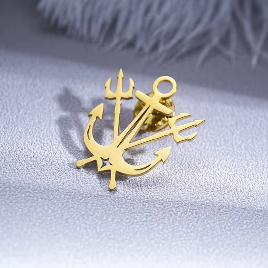 Broche ancre trident