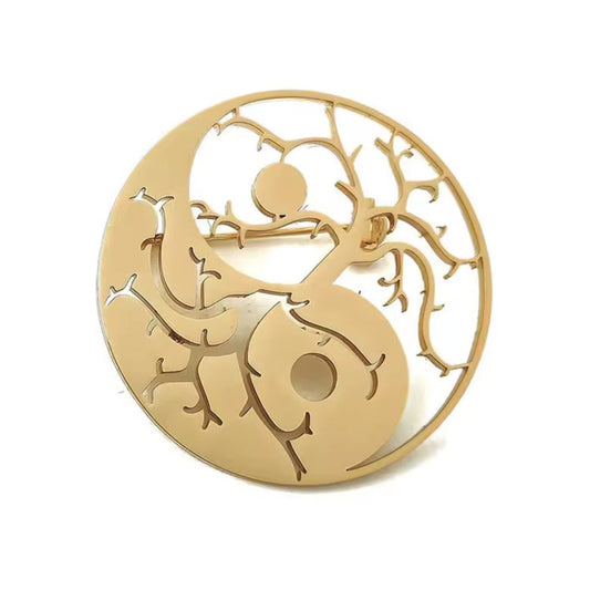 Broche arbre de vie yin yang