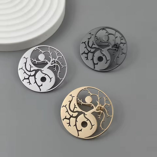 Broche arbre de vie yin yang photo