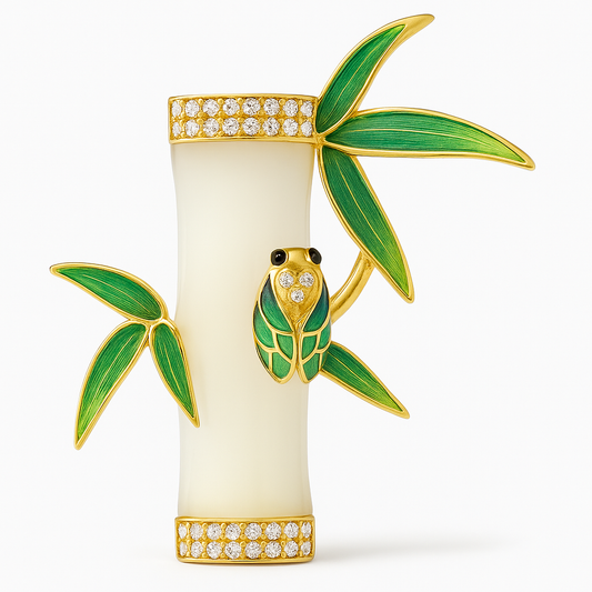 Broche bambou cigale