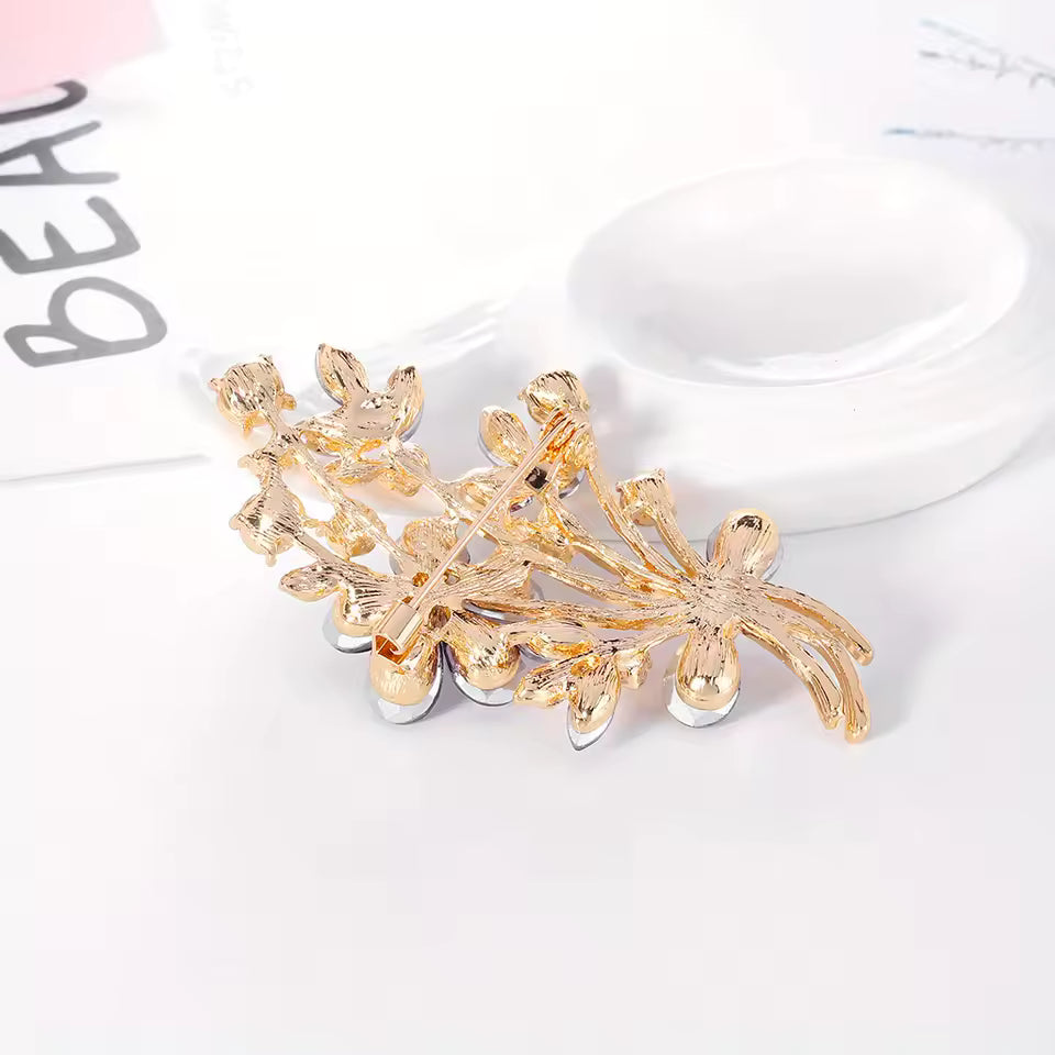Broche bouquet floral de dos