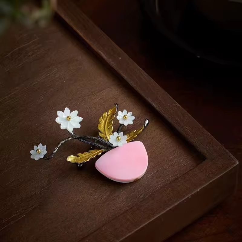 Broche bouquet vase photo
