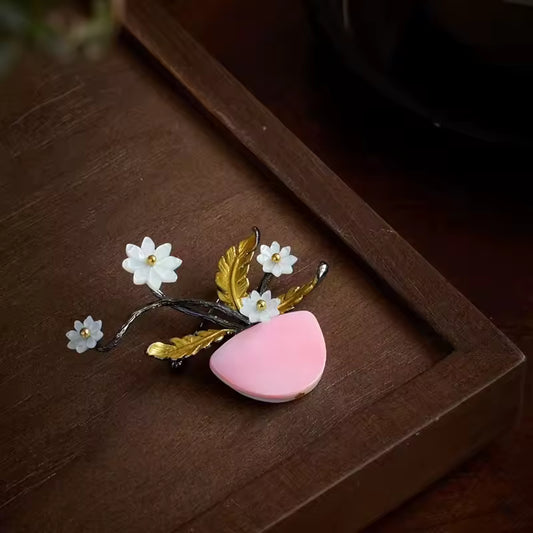 Broche bouquet vase photo