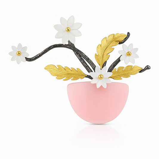 Broche bouquet vase