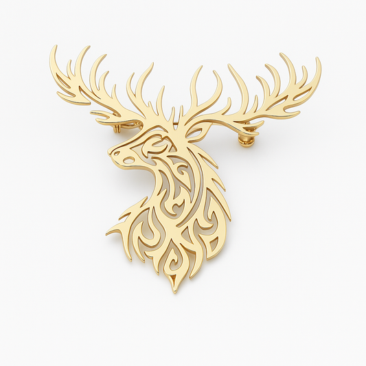 Broche cerf tribal