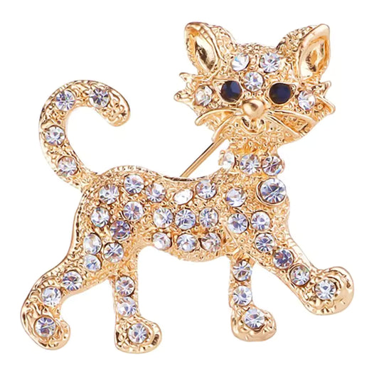 Broche chat étincelant