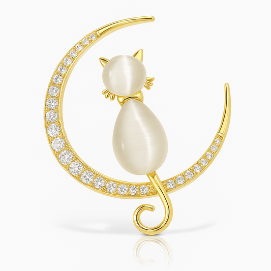 Broche chat luné