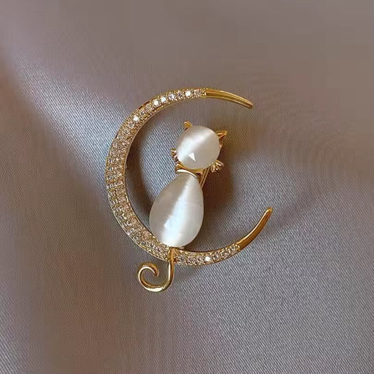 Broche chat luné photo