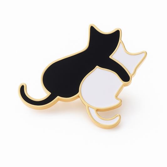 Broche chats enlacés