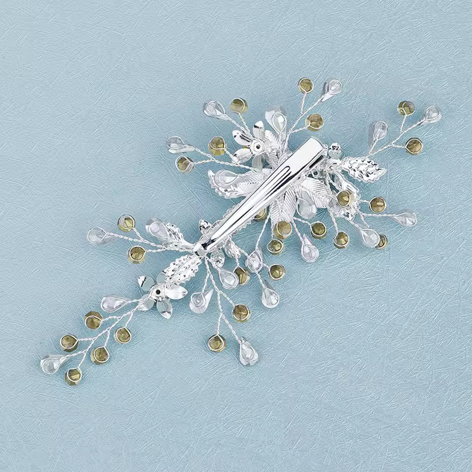 Broche cheveux Fleur de Givre de dos