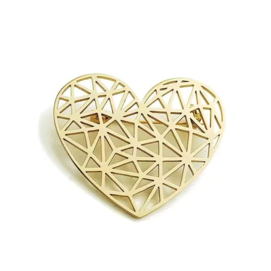 Broche cœur ajouré