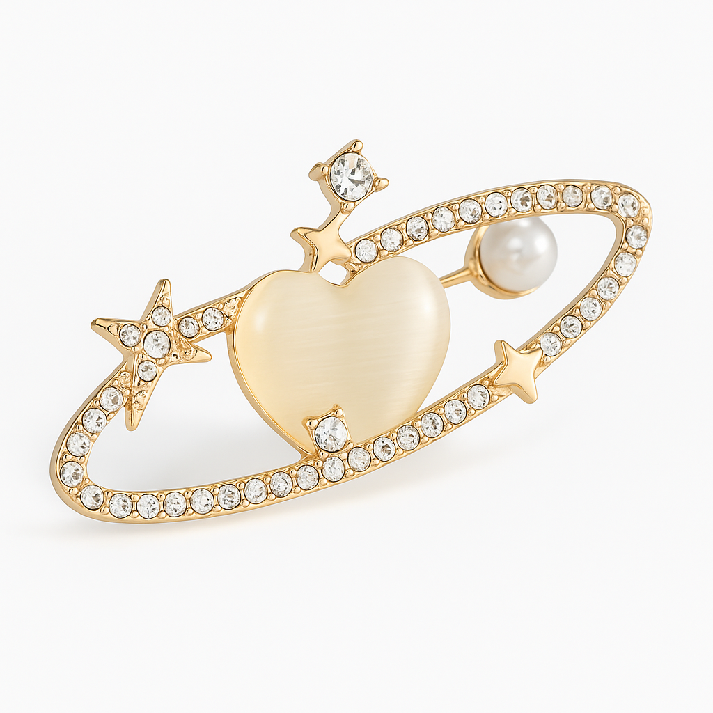 Broche cœur cosmique