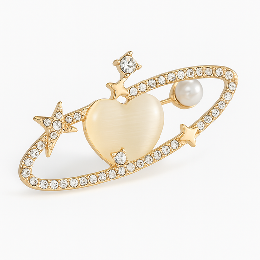 Broche cœur cosmique