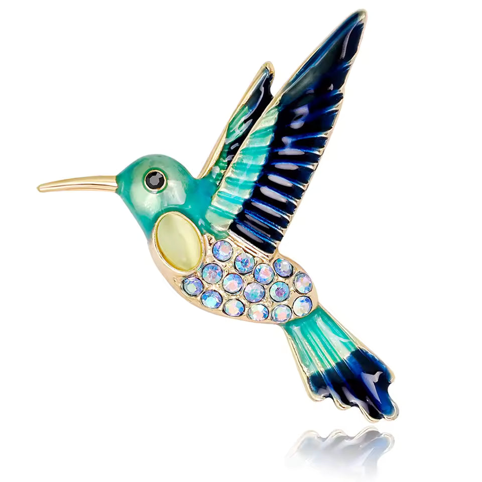 Broche colibri volant
