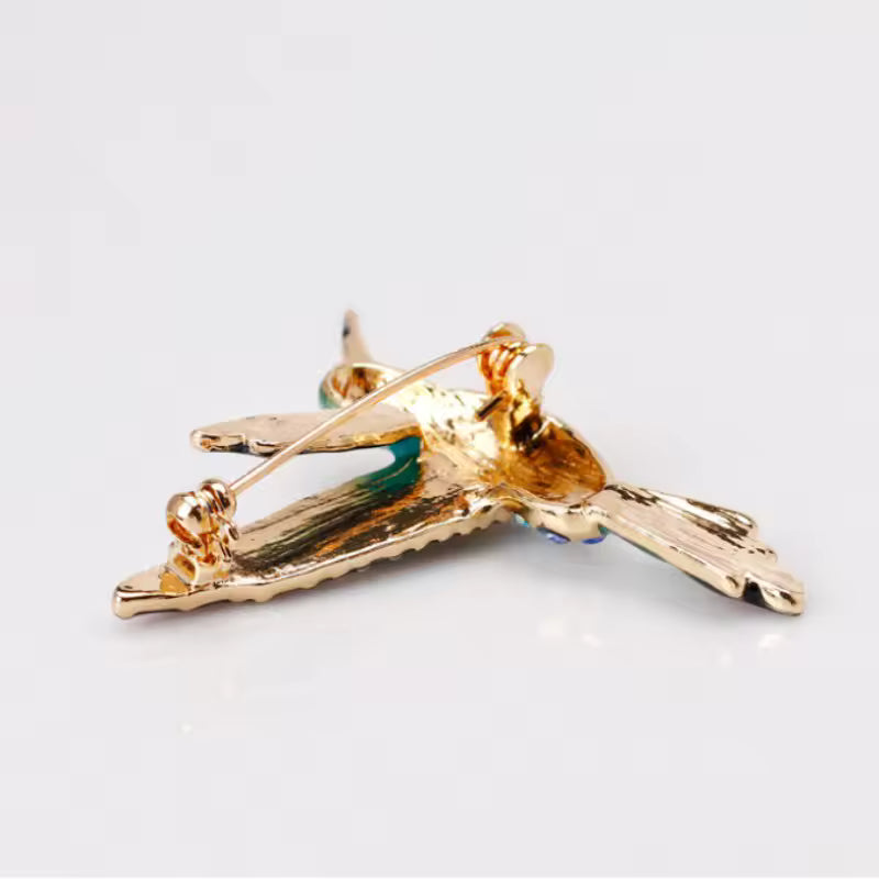 Broche colibri volant de dos