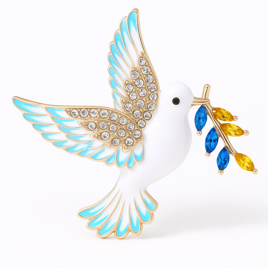 Broche colombe blanche