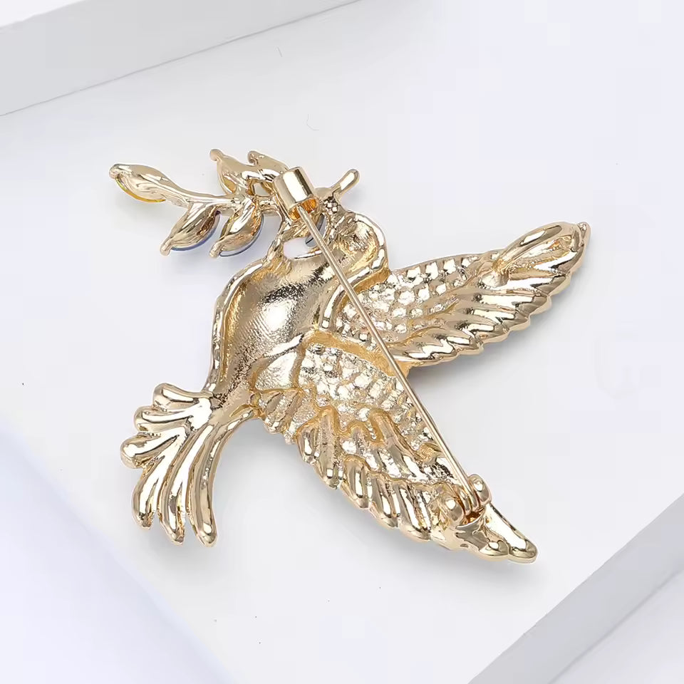 Broche colombe blanche de dos