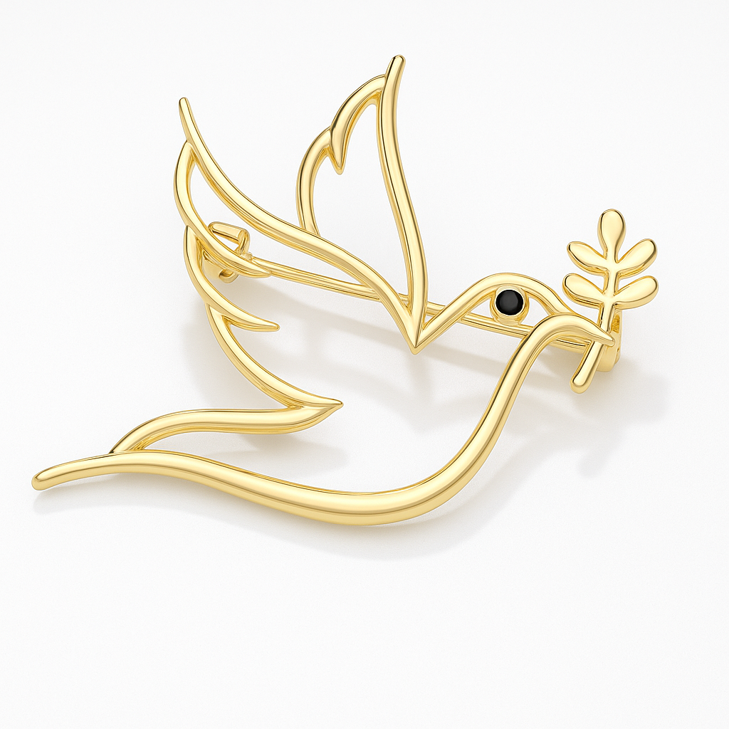 Broche colombe rameau