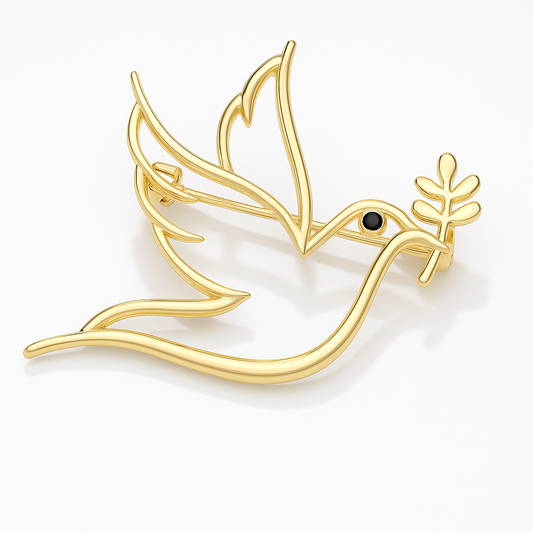 Broche colombe rameau