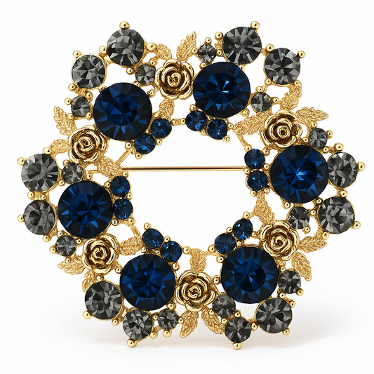 Broche couronne florale